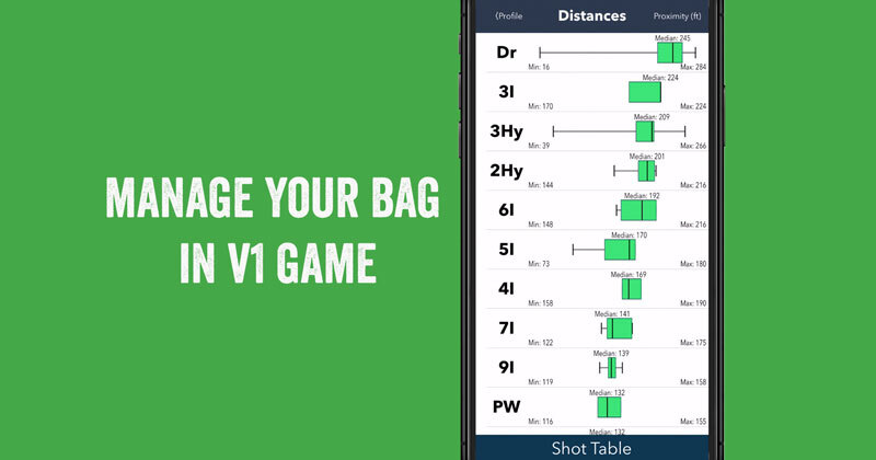 V1 Game: Managing your Bag with Virtual Caddie